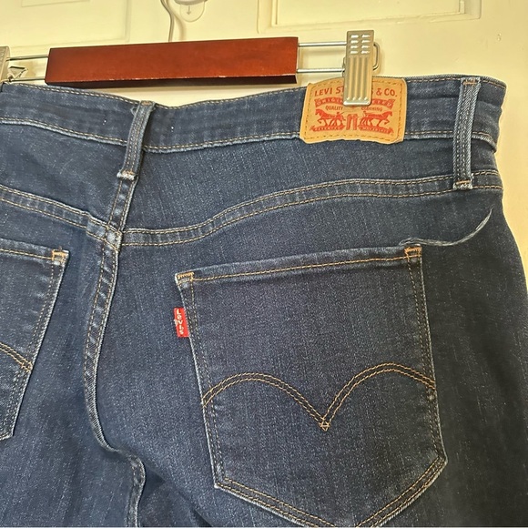 LEVI’S 315 Shaping Bootcut Jeans 18W Denim High Waisted Dark Wash Plus Cotton - Picture 7 of 9